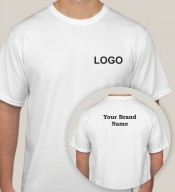 Unisex White Round Neck Dri Fit T-shirt with 2 Color Printing