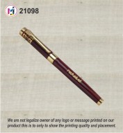 Dark Maroon with Golden Metal Pen-21098