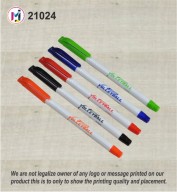 Sleek White Pen with Multi Color Caps