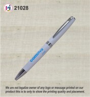 Decent Round White Plastic Pen- 21028