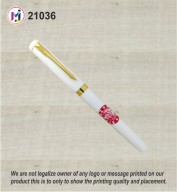 Premium White Pen with Golden Touch- 21036