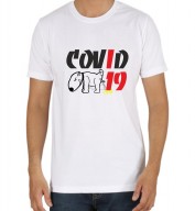 Unisex-Stop Corona Virus White Round Neck Dri-Fit Tshirt