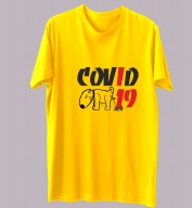 Unisex-Covid-19 Yellow Round Neck Dri-Fit Tshirt