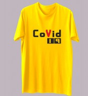 Unisex-Covid-19 Yellow Round Neck Dri-Fit Tshirt