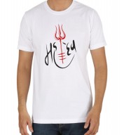 Unisex- Mahadev White Round Neck Dri-Fit Tshirt