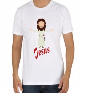 Unisex- Jesus White Round Neck Dri-Fit Tshirt