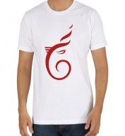 Unisex- Lord Ganesh White Round Neck Dri-Fit Tshirt