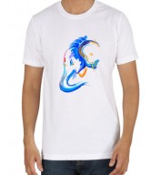 Unisex- Lord Ganesh White Round Neck Dri-Fit Tshirt