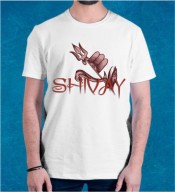 Unisex Shiva White Round Neck Dri-Fit Tshirt