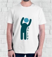 Unisex Enjoy White Round Neck Dri-Fit Tshirt