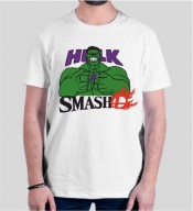 Unisex Super Heros  White Round Neck Dri-Fit Tshirt