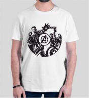 Unisex Super Heros  White Round Neck Dri-Fit Tshirt