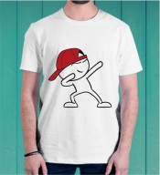 Unisex Cartoon White Round Neck Dri-Fit Tshirt