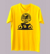Unisex Biker Yellow Round Neck Dri-Fit Tshirt