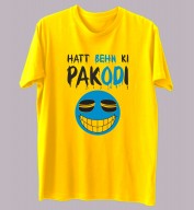 Unisex- Typography Yellow Round Neck Dri-Fit Tshirt