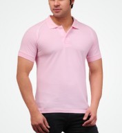 Men's Pink Matte Polo Collar Tshirt