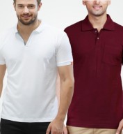 Combo Pack Of 2 Men's Polo Tshirt-White,Maroon