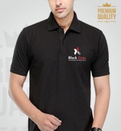 Premium Black Spun Matte Collar T-Shirt (220gsm)