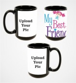 Customized Photo Black Patch Mug For your Loved One's