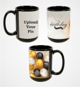 Customized Photo Black Patch Mug For your Loved One's