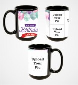 Customized Photo Black Patch Mug For your Loved One's