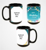 Customized Photo Black Patch Mug For your Loved One's