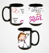 Customized Photo Black Patch Mug For your Loved One's