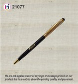 Black with Golden Metal Pen with Stylus-21077