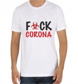 Unisex-Fuck Corona White Round Neck Dri-Fit Tshirt