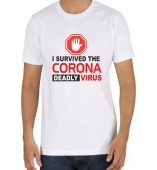 Unisex-I Survived Corona Virus Deadly White Round Neck Dri-Fit Tshirt
