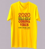 Unisex-Corona Virus 2020 Yellow Round Neck Dri-Fit Tshirt