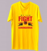 Unisex-Fight Corona Yellow Round Neck Dri-Fit Tshirt