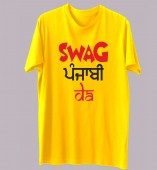 Unisex-Swag Jatt Da Yellow Round Neck Dri-Fit Tshirt