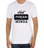 Unisex-Hot Punjabi Munda White Round Neck Dri-Fit Tshirt