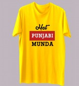 Unisex-Hot Punjabi Munda Yellow Round Neck Dri-Fit Tshirt