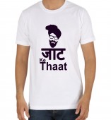 Unisex-Jatt Ke Thaat White Round Neck Dri-Fit Tshirt