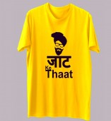 Unisex-Jatt Ke Thaat Yellow Round Neck Dri-Fit Tshirt