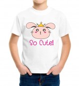 Kids-So Cute White Round Neck Dri Fit T-shirt