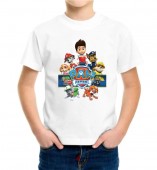 Kids-Paw Patrol White Round Neck Dri Fit T-shirt