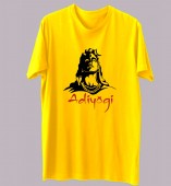 Unisex- Adiyogi Yellow Round Neck Dri-Fit Tshirt
