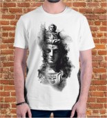 Unisex Shiva White Round Neck Dri-Fit Tshirt