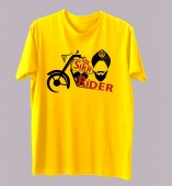 Unisex Biker- The Sikh Rider Yellow Round Neck Dri-Fit Tshirt