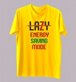 Unisex- Energy Saving Mode Yellow Round Neck Dri-Fit Tshirt