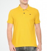 Men's Yellow Matte Polo Collar Tshirt