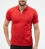 Men's Red Matte Polo Collar Tshirt
