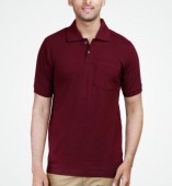 Men's Maroon Matte Polo Collar Tshirt