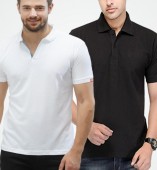 Combo Pack Of 2 Men's Polo Tshirt-Black,White
