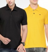 Combo Pack Of 2 Men's Polo Tshirt-Black,Yellow