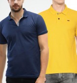 Combo Pack Of 2 Men's Polo Tshirt-Navy Blue,Yellow