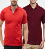 Combo Pack Of 2 Men's Polo Tshirt-Red,Maroon